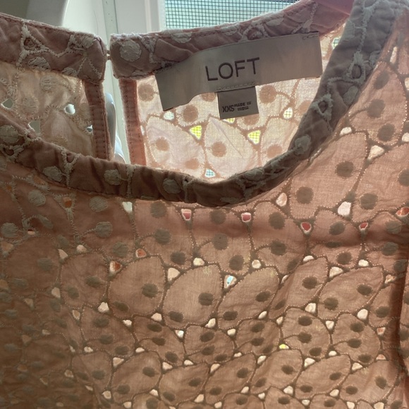 Loft Eyelet Flutter Sleeve Top in Light Pink XXS - Picture 9 of 10